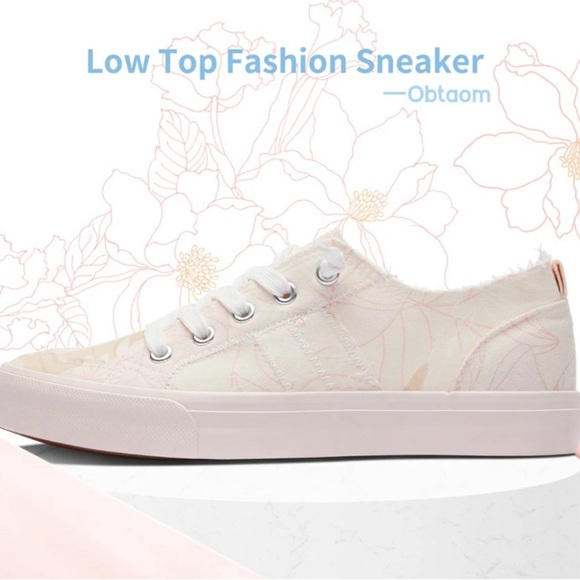 Obtaom Adorable White & Pink Low Top Beach Sneakers Women’s SZ 9 - Picture 10 of 10
